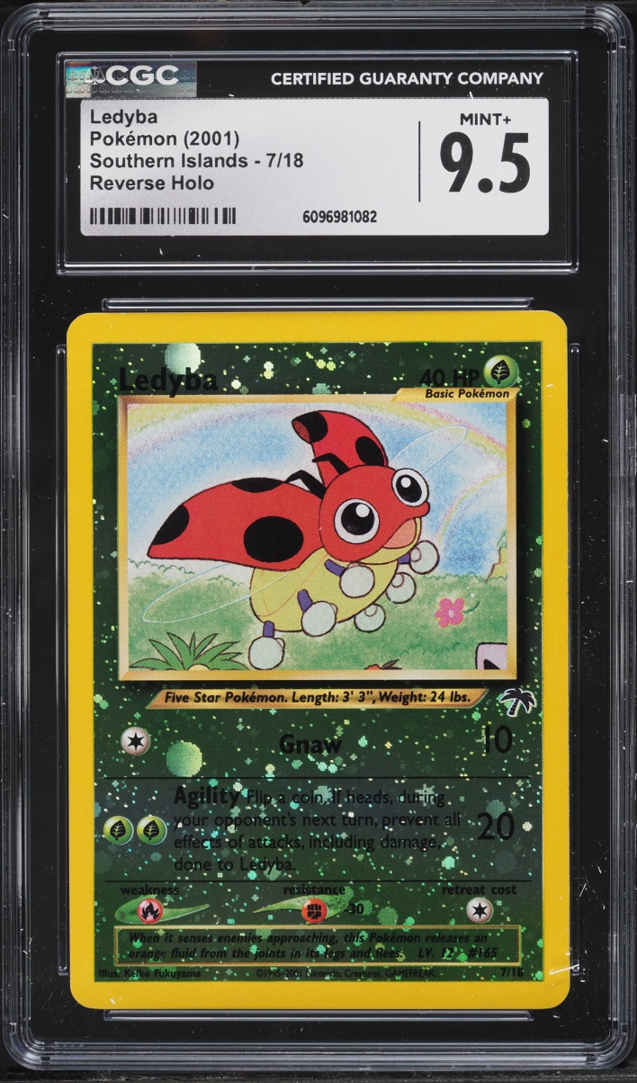 2001 Pokemon Southern Islands Reverse Holo Ledyba #7 CGC 9.5 MINT+