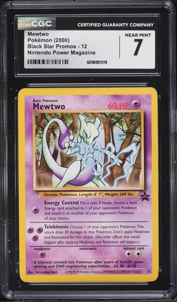 2000 Pokemon Promo Nintendo Power Mewtwo #12 CGC 7 NRMT