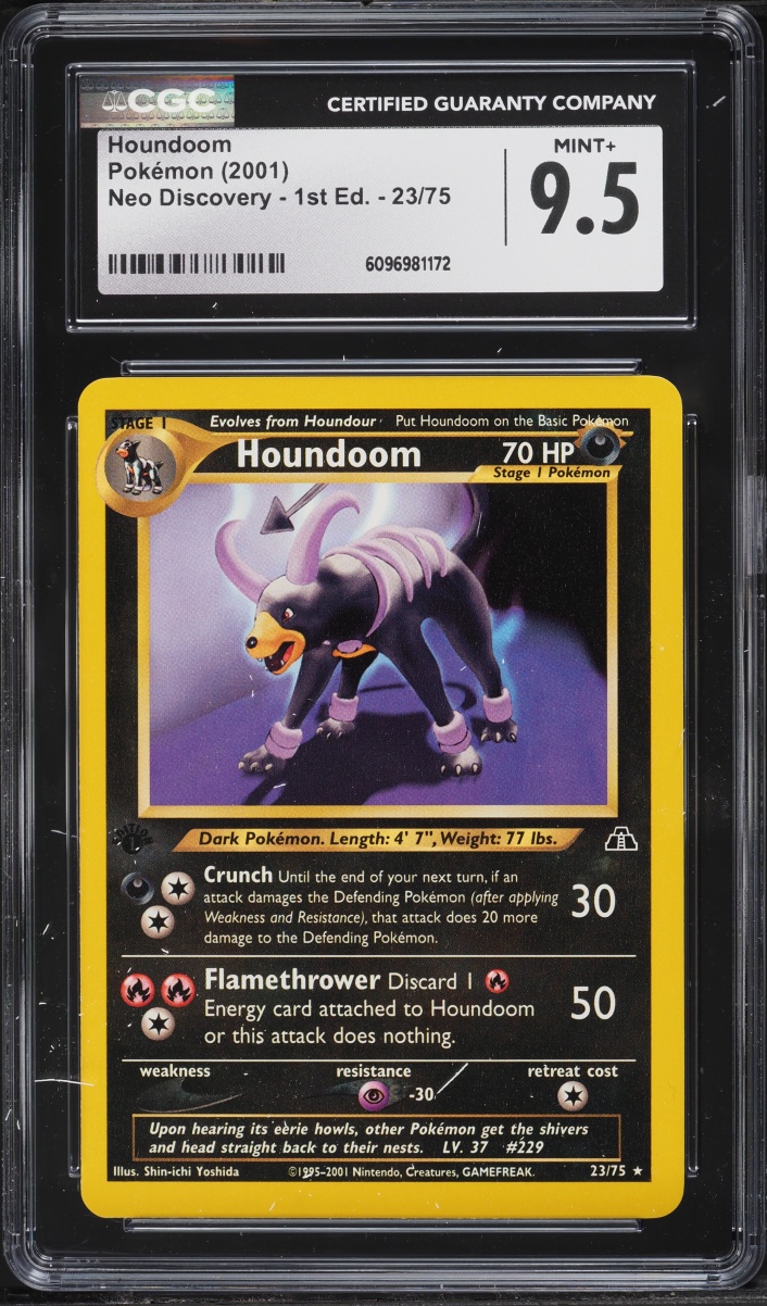 2001 Pokemon Neo Discovery 1st Edition Houndoom #23 CGC 9.5 MINT+