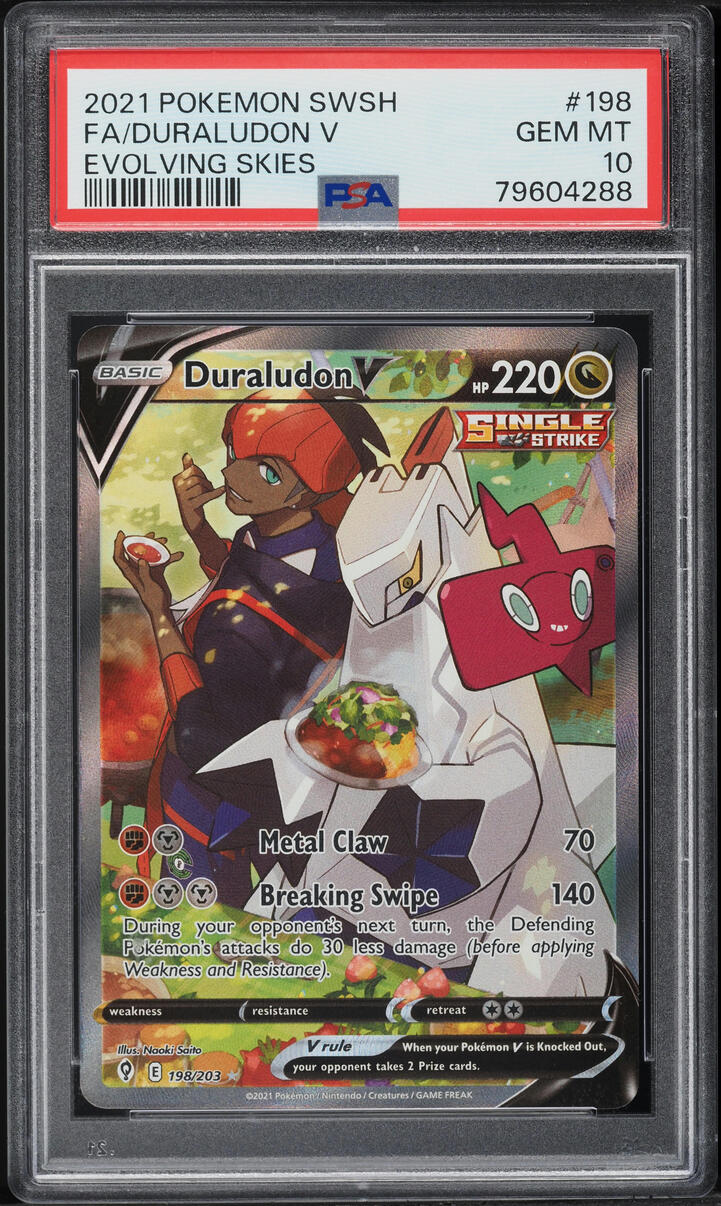 2021 Pokemon Sword & Shield Evolving Skies Alt Art Duraludon V #198 PSA 10 GEM