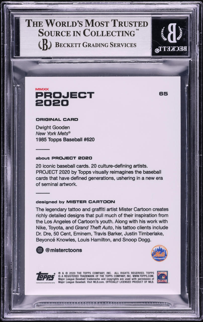 2020 Topps Project '20 Mister Cartoon Dwight Gooden #65 BGS 8.5 NM-MT+