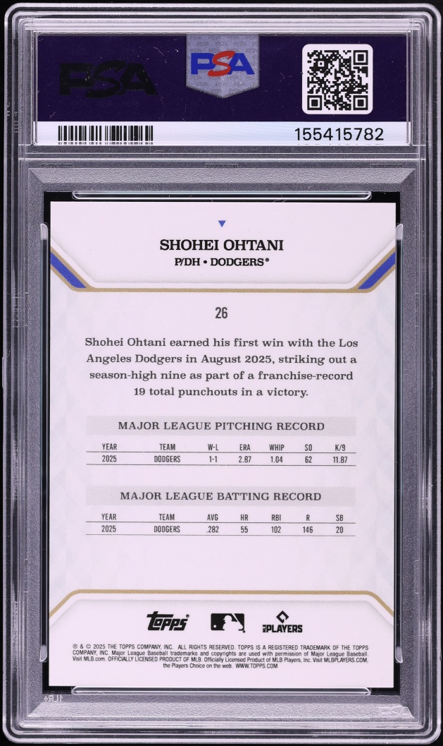 2025 Topps MLB MVP Collection Kanji Variation Shohei Ohtani /25 #26 PSA 10 GEM MINT
