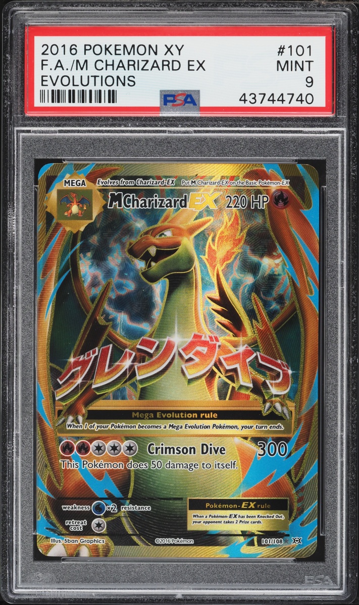2016 Pokemon XY Evolutions Full Art M Charizard EX #101 PSA 9 MINT