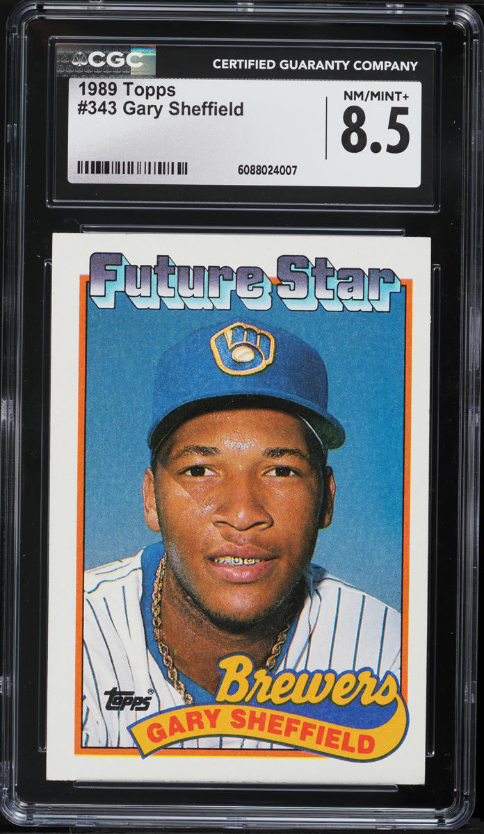 1989 Topps Tiffany Gary Sheffield ROOKIE #343 CGC 8.5 NM-MT+