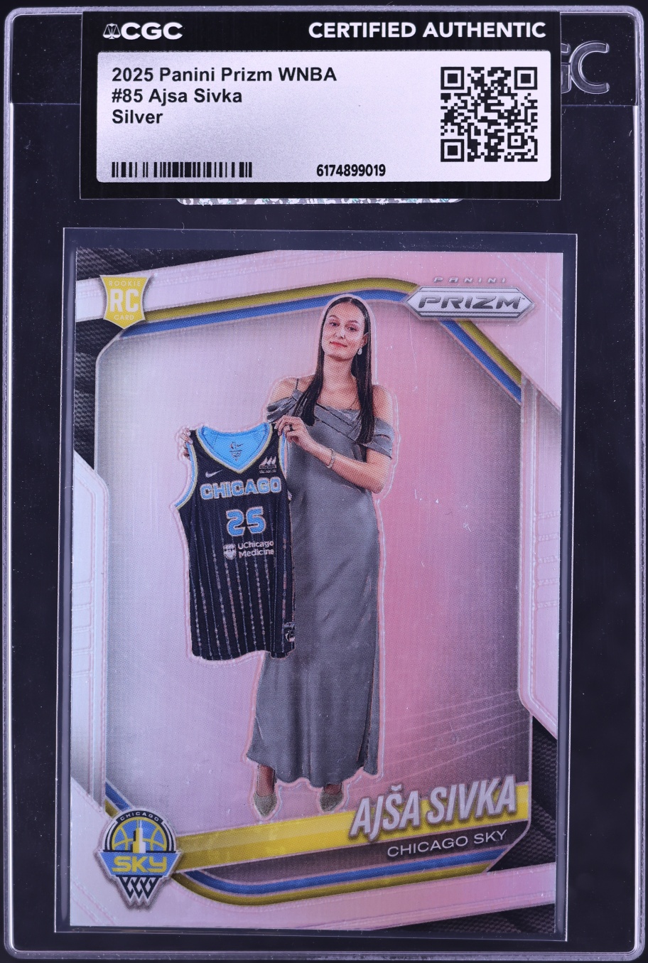 2025 Panini Prizm WNBA Silver Ajsa Sivka ROOKIE #85 CGC AUTH