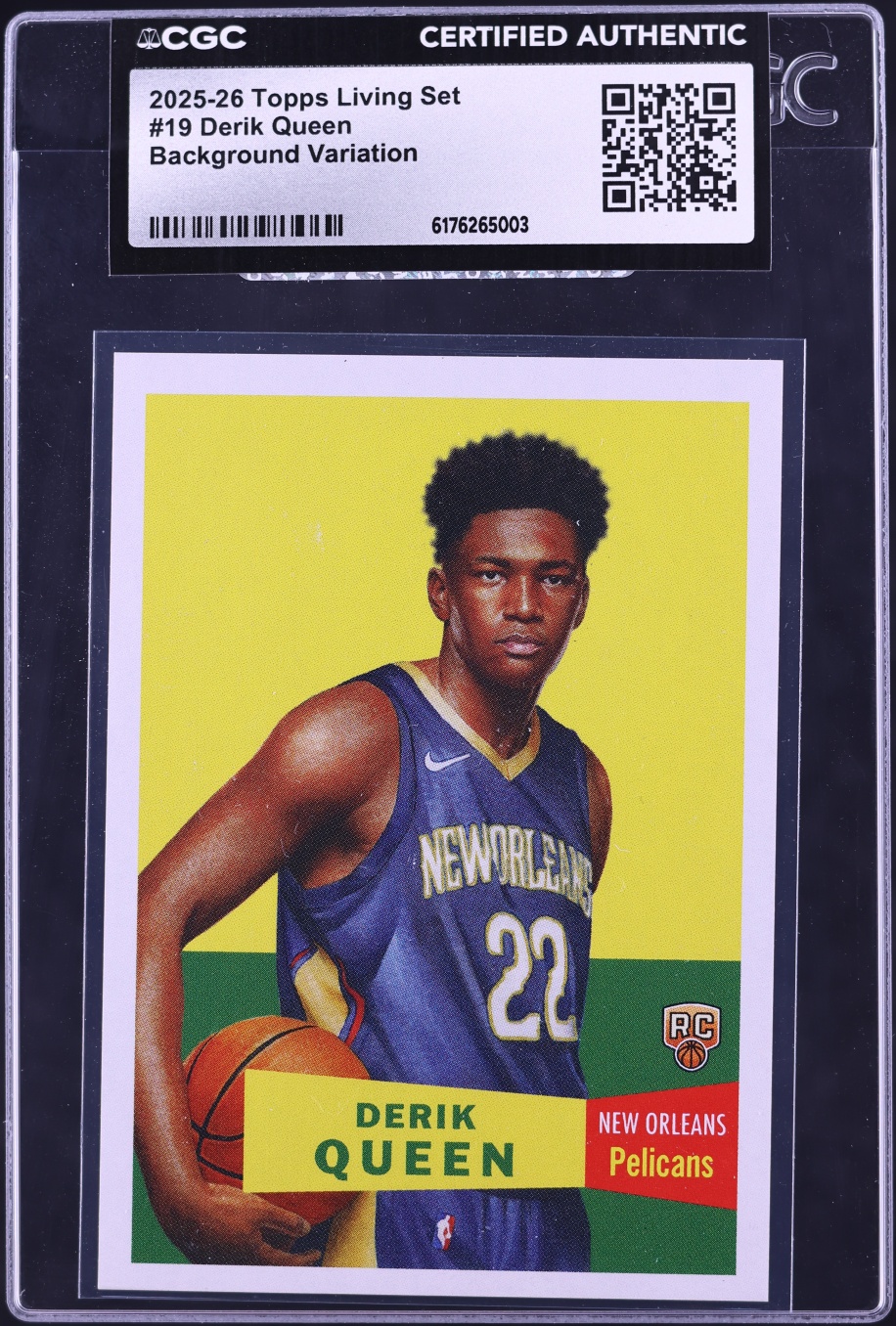 2025 Topps Living Set Background Variation Derik Queen ROOKIE #19 CGC AUTH