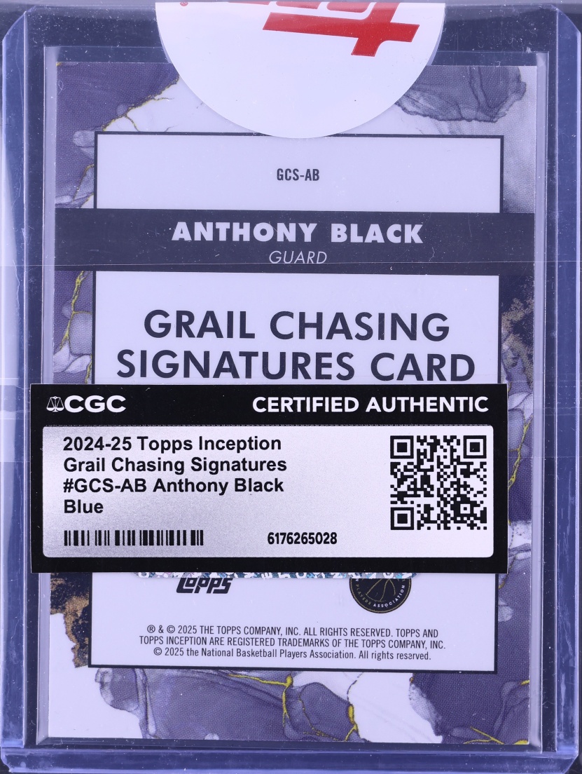 2024 Topps Inception Grail Chasing Signatures Blue Anthony Black AUTO /25 #GCS-AB CGC AUTH