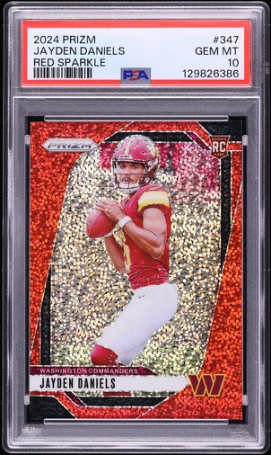 2024 Panini Prizm Lazer Jayden Daniels ROOKIE #347 PSA 9 MINT on