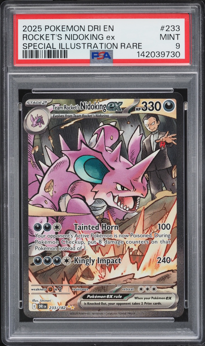 2025 Pokemon Scarlet & Violet Destined Rivals SIR Team Rocket's Nidoking ex #233 PSA 9 MINT
