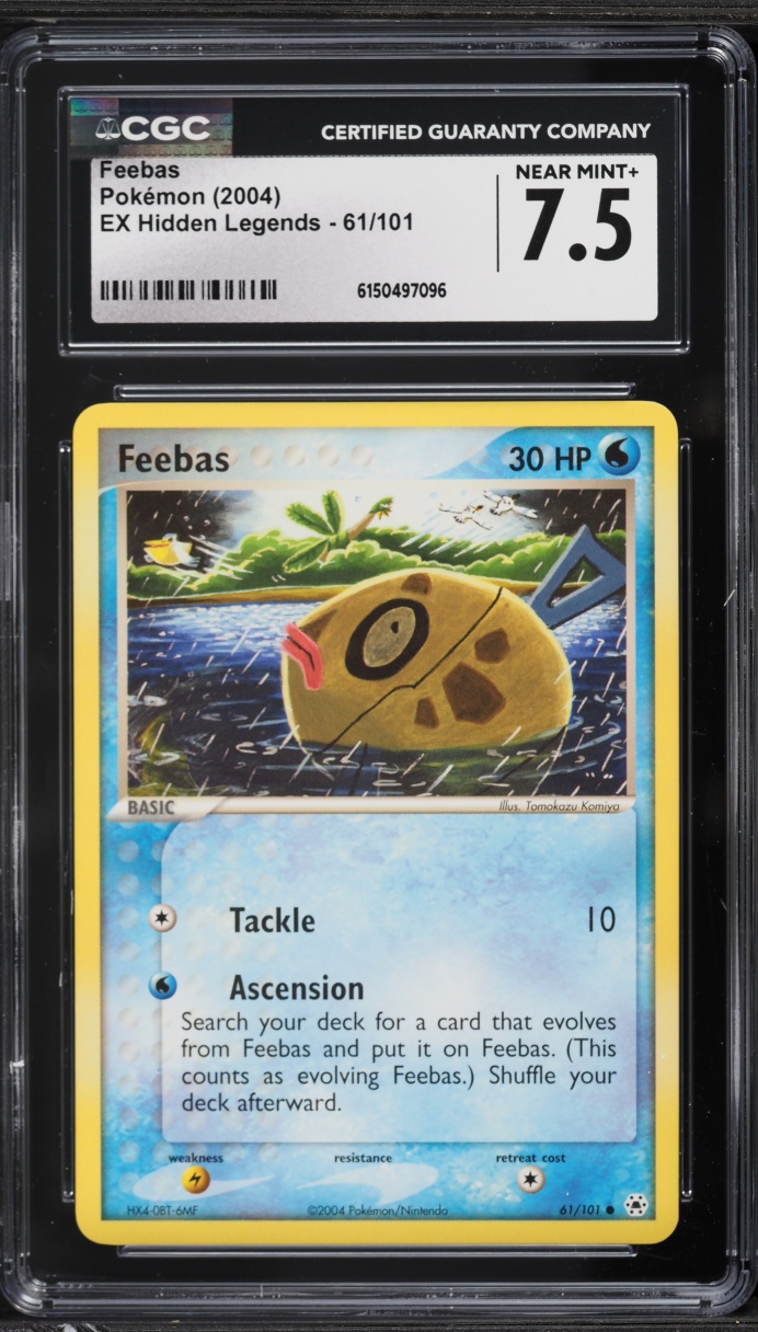 2004 Pokemon EX Hidden Legends Feebas #61 CGC 7.5 NRMT+