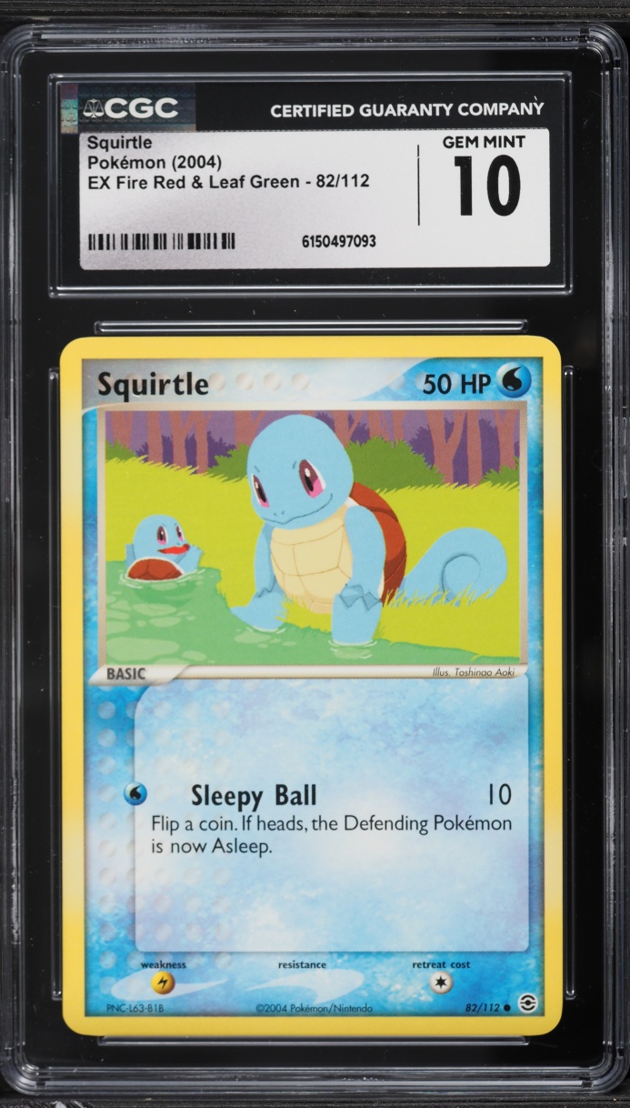 2004 Pokemon EX Fire Red & Leaf Green Squirtle #82 CGC 10 GEM MINT