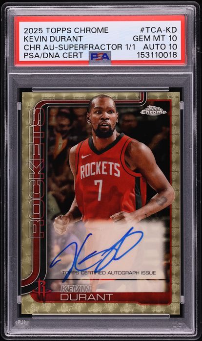 2025 Topps Chrome Superfractor Kevin Durant AUTO DNA 10 1/1 #TCA-KD PSA 10 GEM MINT