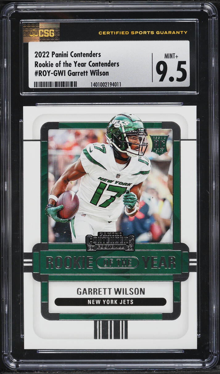 2022 Panini Contenders Of The Year Garrett Wilson ROOKIE #ROY-GWI CSG 9.5 MINT+