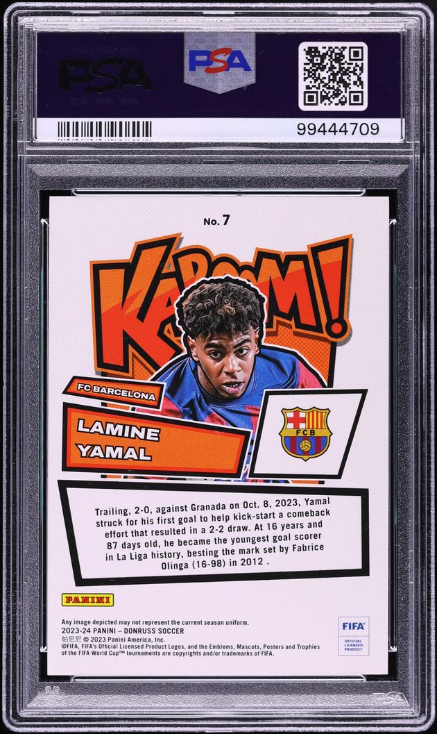 2023 Donruss FIFA Kaboom! Lamine Yamal ROOKIE #7 PSA 9 MINT