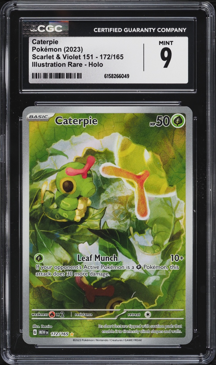 2023 Pokemon Scarlet & Violet 151 IR Caterpie #172 CGC 9 MINT