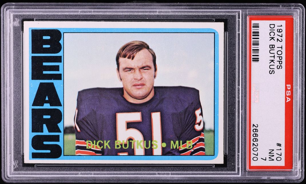 1972 Topps Football Dick Butkus #170 PSA 7 NRMT