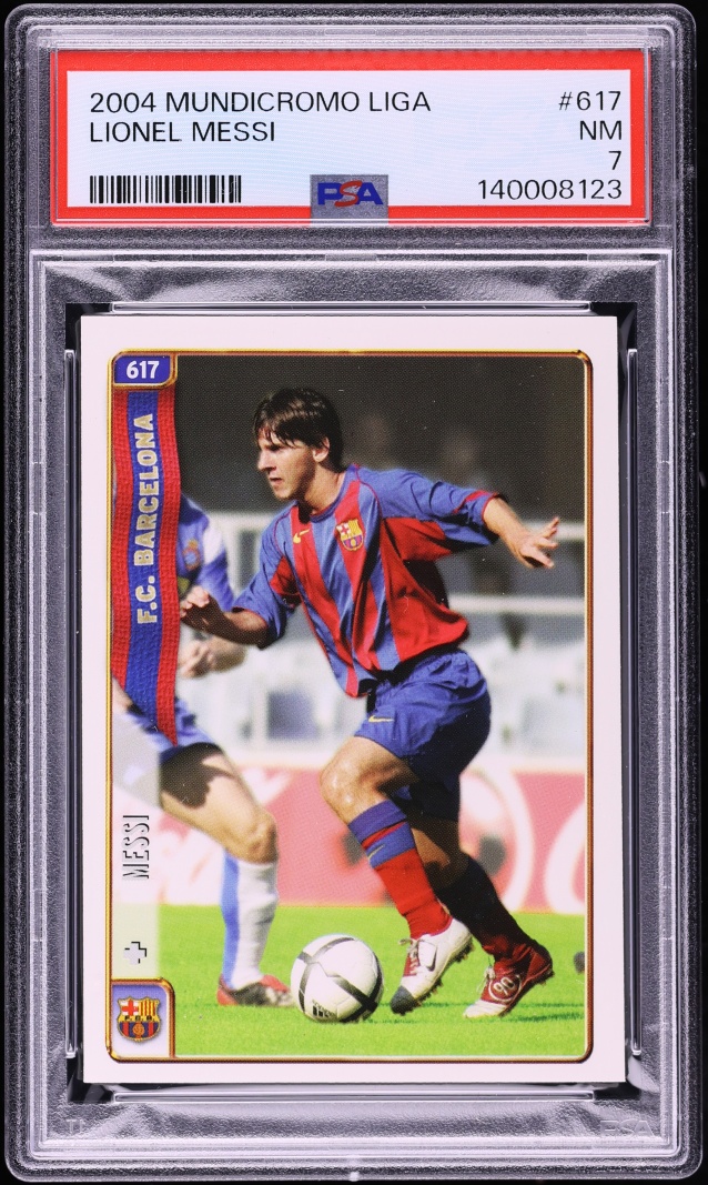2004 Mundi Cromo Liga Lionel Messi ROOKIE #617 PSA 7 NRMT
