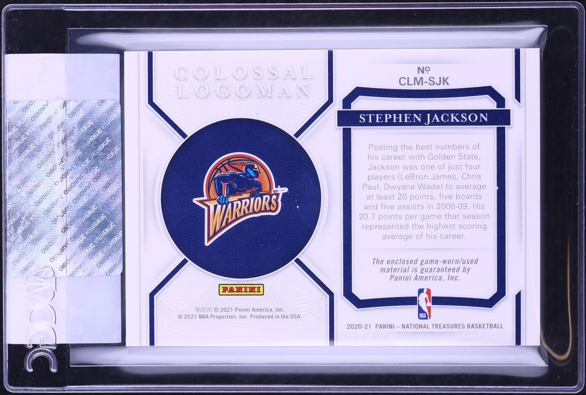 2020 National Treasures Colossal Stephen Jackson LOGOMAN PATCH 1/1 #CLM-SJK CGC AUTH