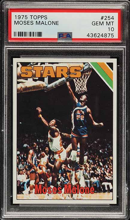 1975 Topps Basketball Moses Malone ROOKIE #254 PSA 10 GEM MINT (PWCC-E)