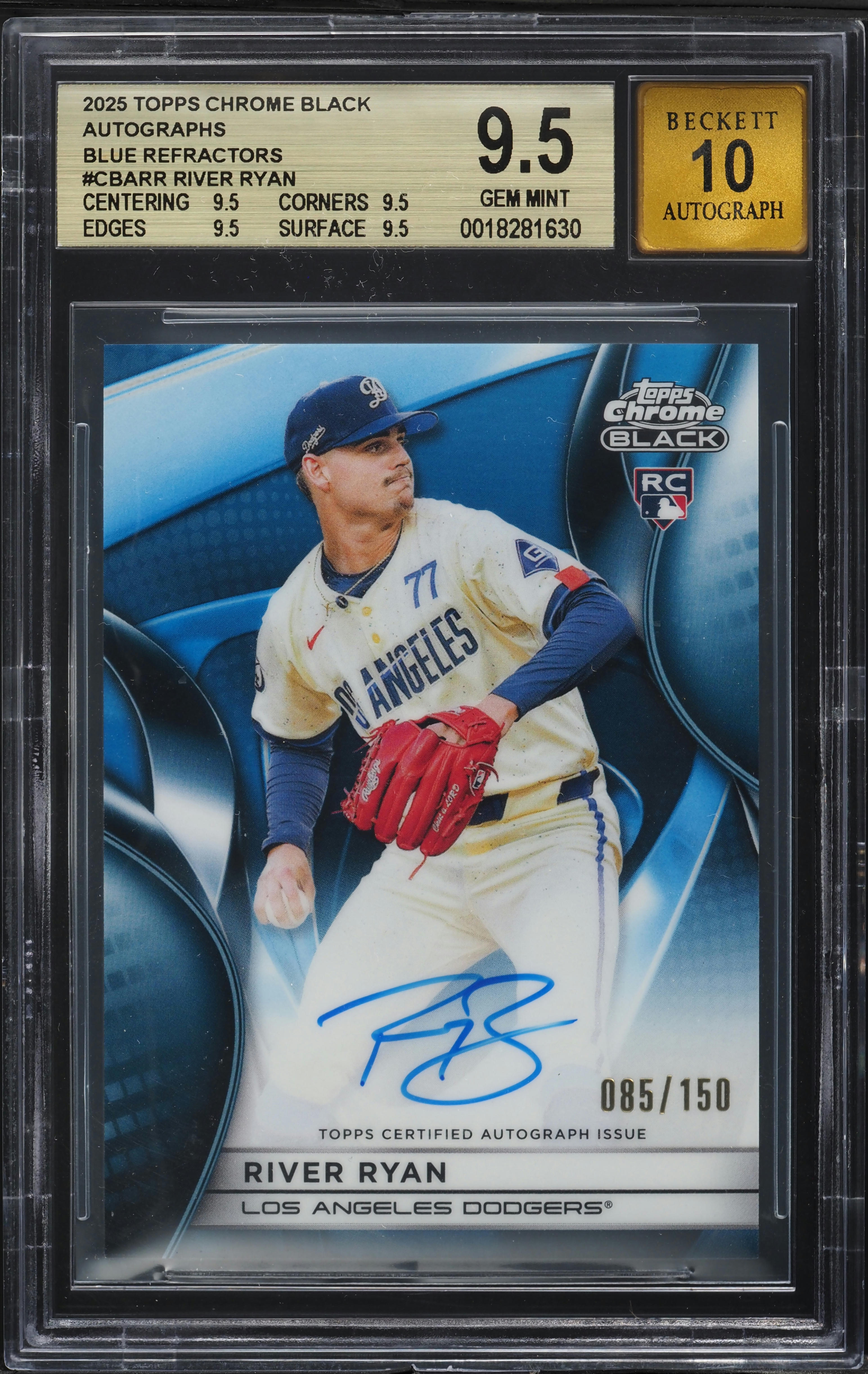 2025 Topps Chrome Black Blue Refractor River Ryan ROOKIE