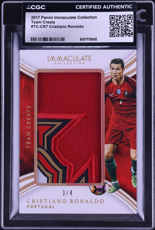 2017 Immaculate Soccer White Box Cristiano Ronaldo PATCH AUTO 1/1