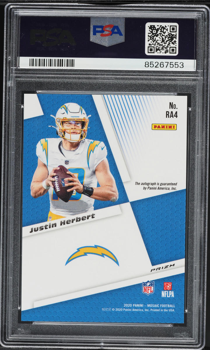 2020 Panini Mosaic Justin Herbert ROOKIE AUTO #RA4 PSA 9 MINT