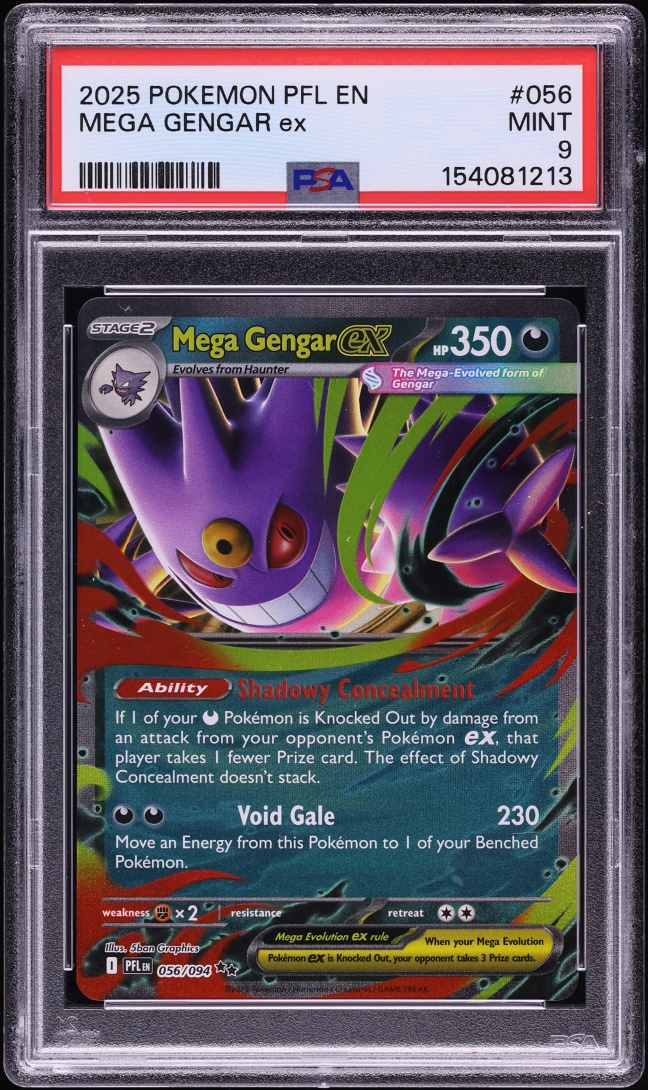 2025 Pokemon Mega Evolution Phantasmal Flames Holo Mega Gengar ex #56 PSA 9 MINT