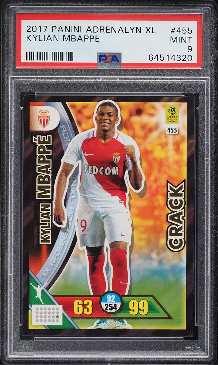 2017 Panini Adrenalyn XL Kylian Mbappe ROOKIE #455 PSA 9 MINT
