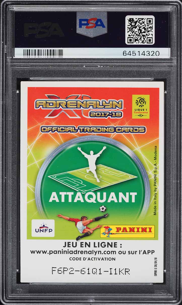 2017 Panini Adrenalyn XL Kylian Mbappe ROOKIE #455 PSA 9 MINT
