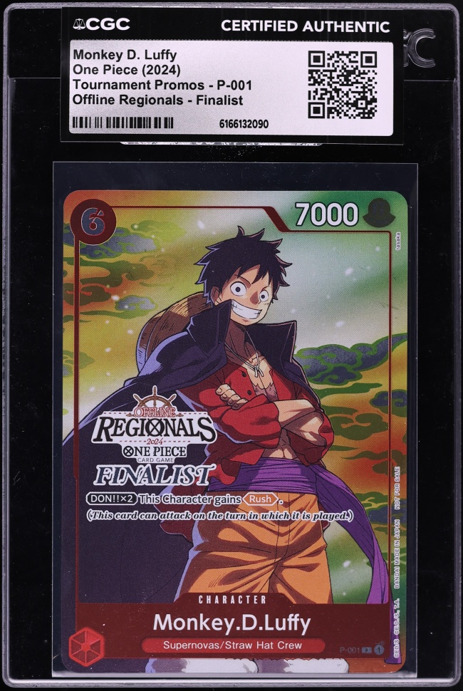 2024 One Piece Tournament Promo Offline Regionals Finalist Monkey D. Luffy #P-001 CGC AUTH