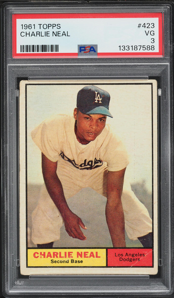 1961 Topps Charlie Neal SHORT PRINT #423 PSA 3 VG