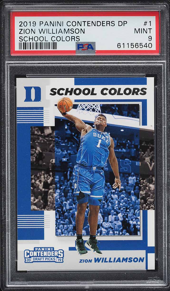 2019 Panini Contenders Draft School Colors Zion Williamson ROOKIE #1 PSA 9 MINT