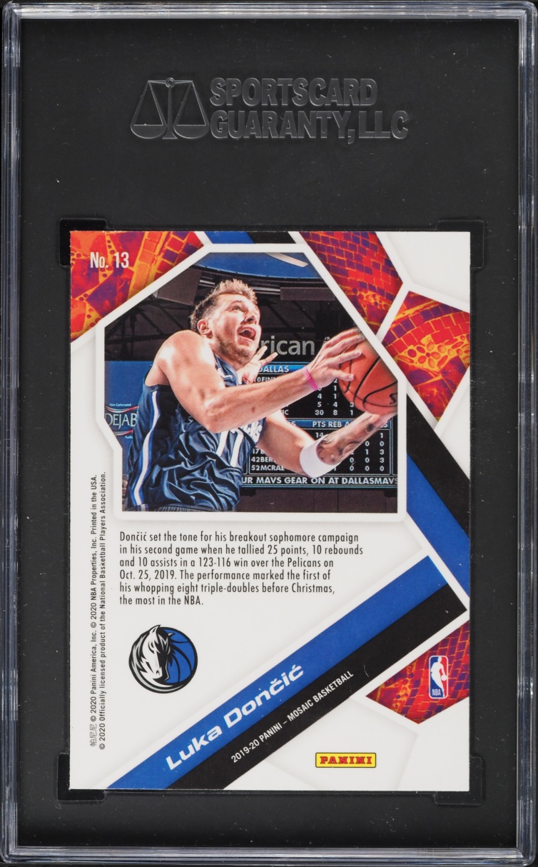 2019 Panini Mosaic Will To Win Luka Doncic #13 SGC 10 GEM MINT