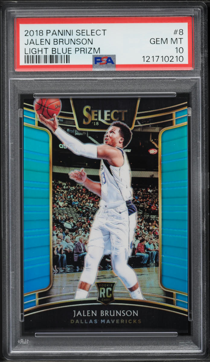 2018 Select Concourse Light Blue Prizm Jalen Brunson ROOKIE /299 #8 PSA 10 GEM MINT