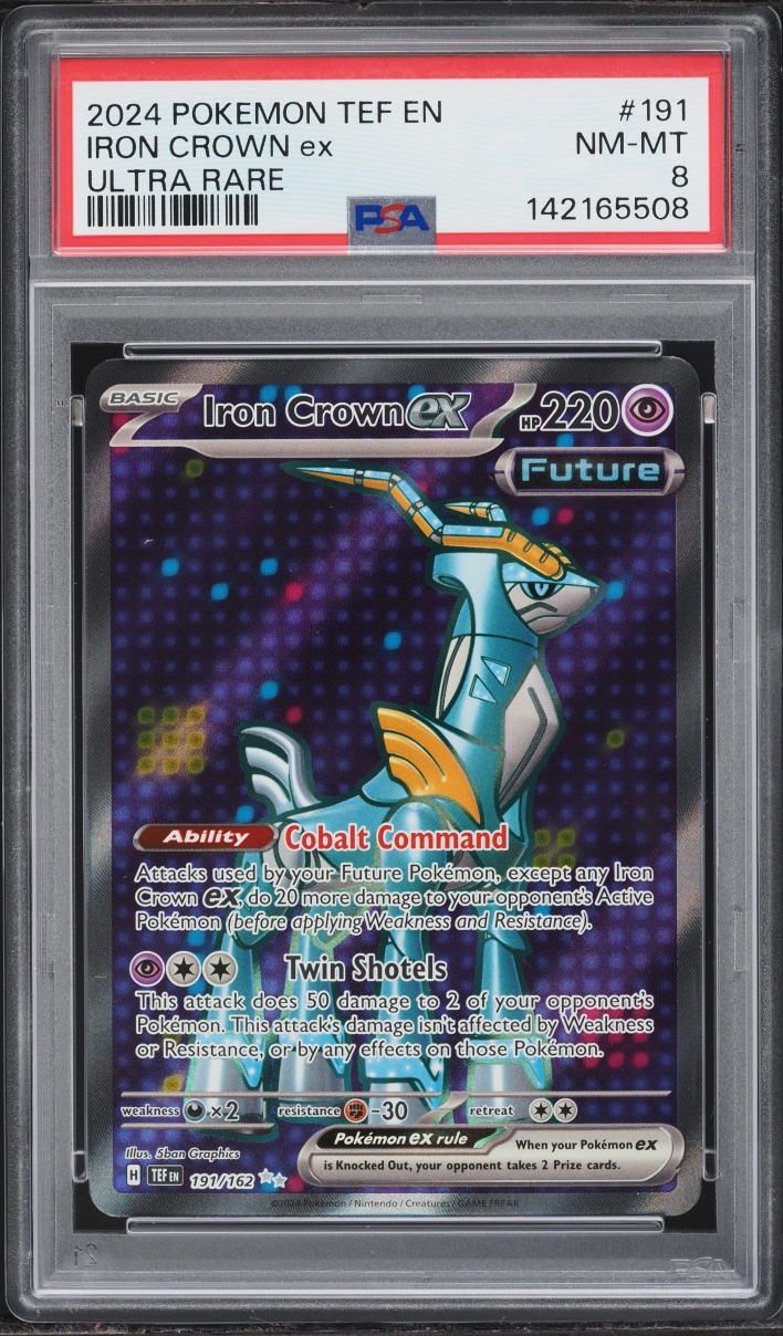 2024 Pokemon Scarlet & Violet Temporal Forces Full Art Iron Crown EX #191 PSA 8 NM-MT