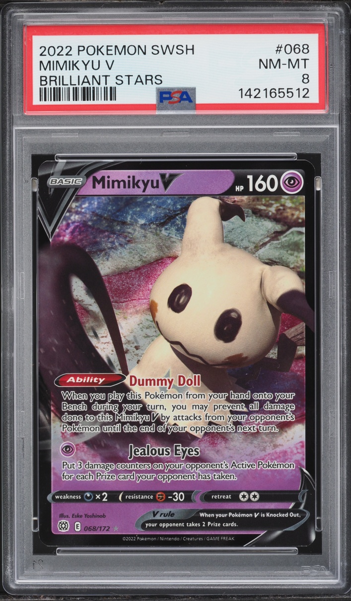 2022 Pokemon Sword & Shield Brilliant Stars Alt Art Mimikyu V #68 PSA 8 NM-MT
