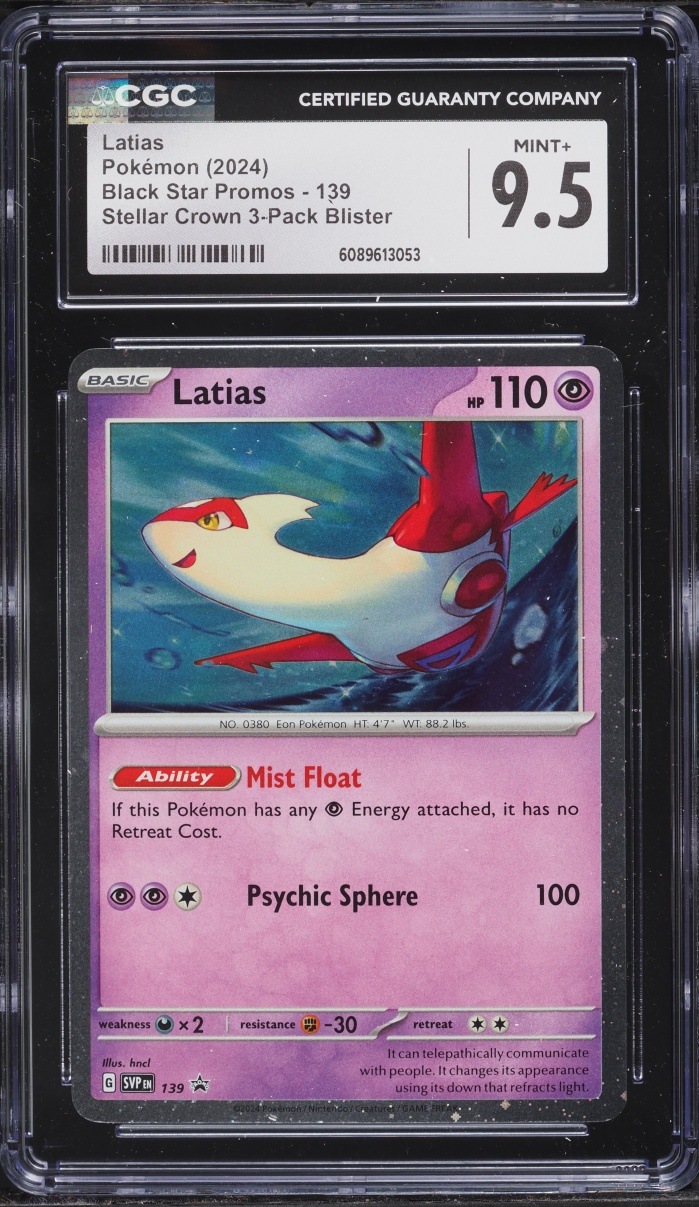2024 Pokemon Scarlet & Violet Black Star Promo Stellar Crown Latias #139 CGC 9.5 MINT+