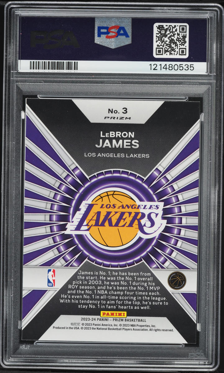 2023 Panini Prizm Dominance Silver LeBron James #3 PSA 10