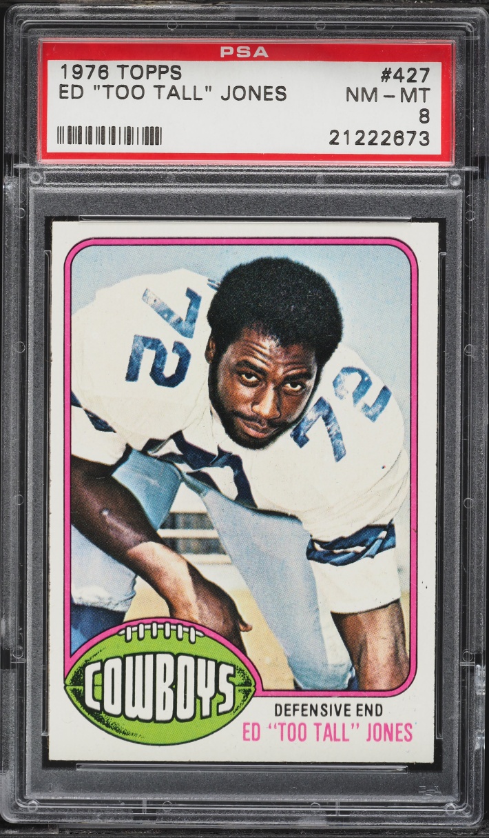 1976 Topps Football Ed "Too Tall" Jones ROOKIE #427 PSA 8 NM-MT