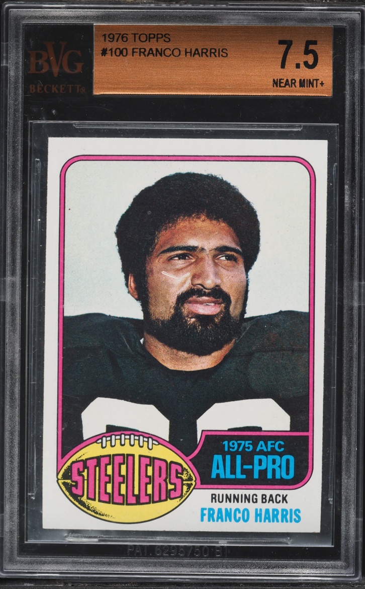1976 Topps Football Franco Harris #100 BVG 7.5 NRMT+