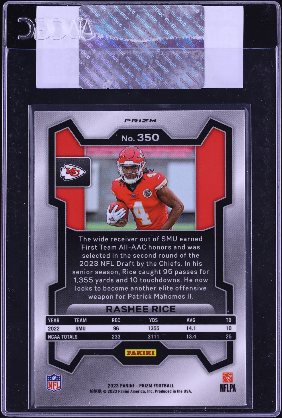 2023 Panini Prizm Red White & Blue Rashee Rice ROOKIE #350 CGC AUTH