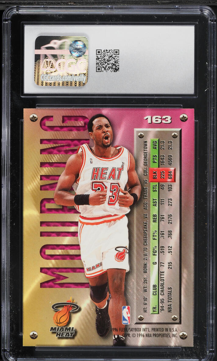1995 Metal Basketball Alonzo Mourning #163 CGC 9 MINT