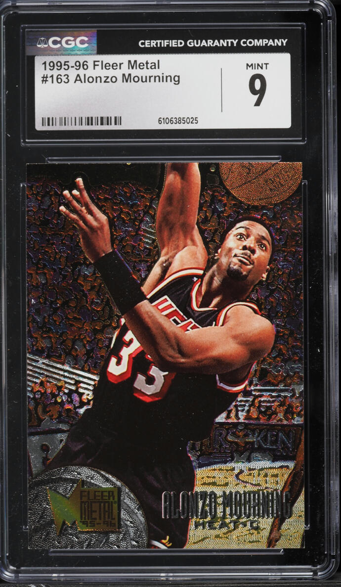 1995 Metal Basketball Alonzo Mourning #163 CGC 9 MINT