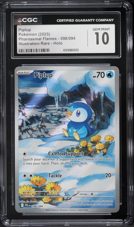 2025 Pokemon Japanese Mega Inferno X AR Piplup #85 CGC 10 GEM MINT