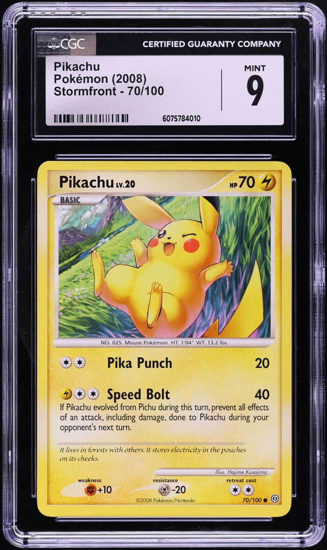 2008 Pokemon Diamond & Pearl Stormfront Pikachu #70 CGC 9 MINT