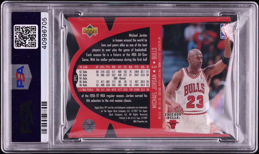 1997 SPx Gold Die-Cut Michael Jordan #SPX5 PSA 10 GEM MINT
