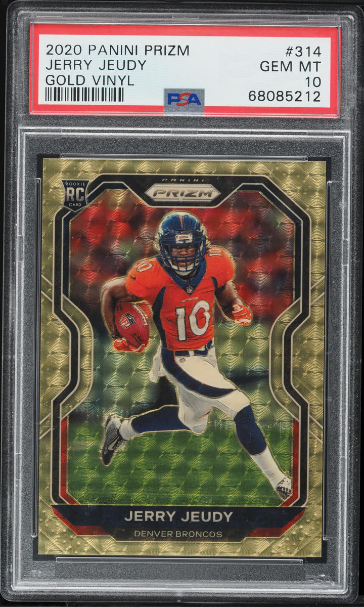 2020 Panini Prizm Gold Vinyl Jerry Jeudy ROOKIE 5/5 #314 PSA 10 GEM MINT