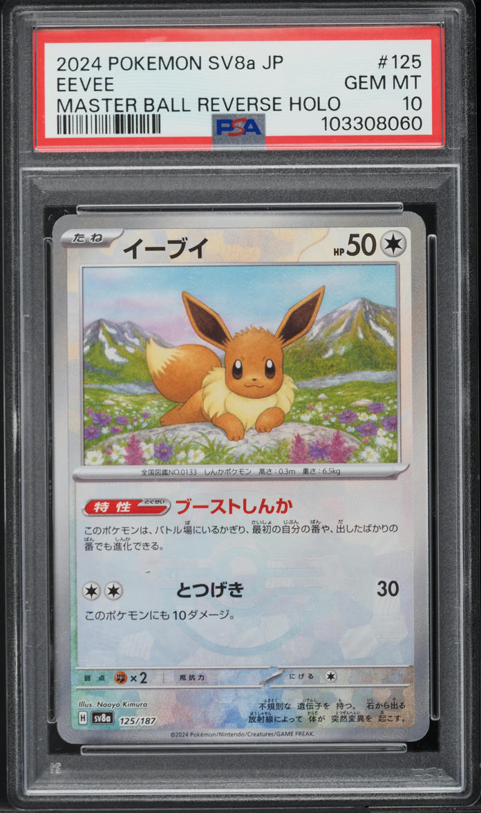 2024 Pokemon Japanese Terastal Fest Ex Master Ball Reverse Holo Eevee PSA 10 GEM - Main Image
