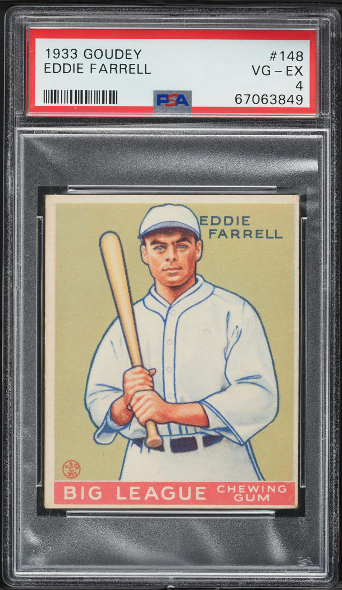 1933 Goudey Eddie Farrell #148 PSA 4 VGEX