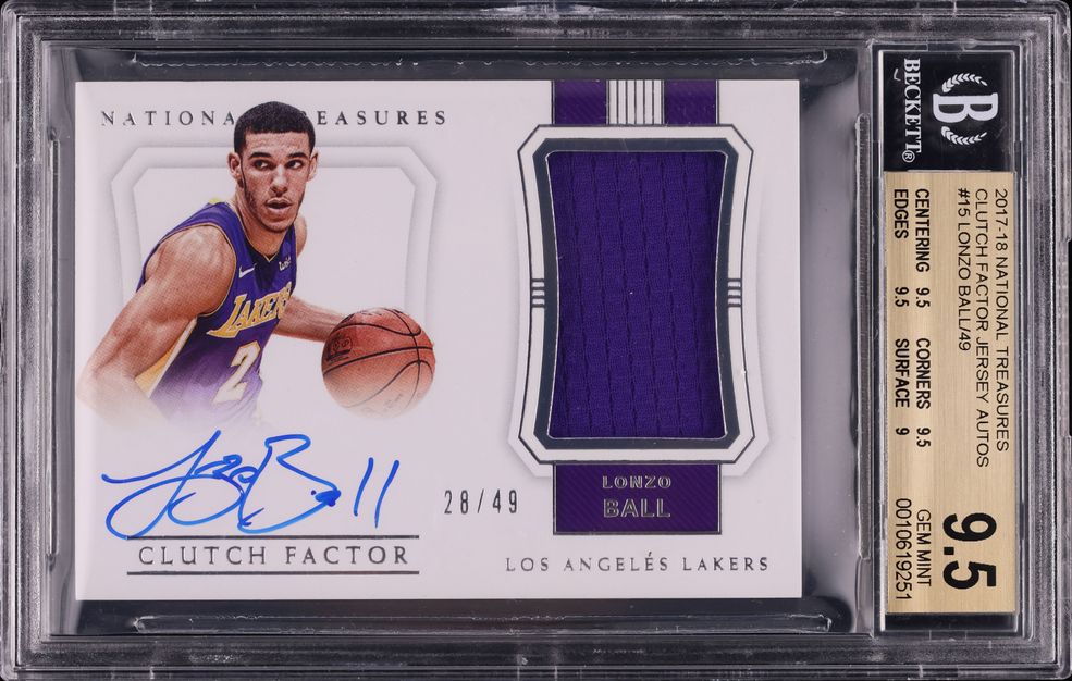 2017 Panini Prizm Lonzo Ball ROOKIE AUTO #RS-LB PSA 10 GEM MINT on
